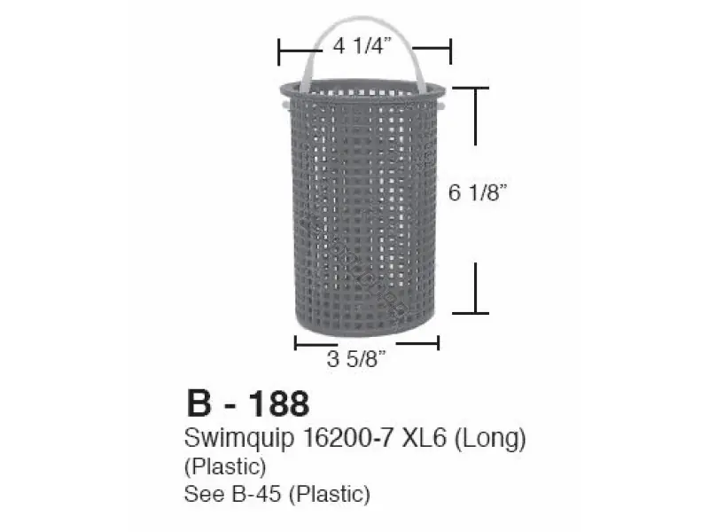 Swimquip 16200-7 Xl6 Long Plastic Basket Budget